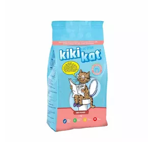 Бентонітовий наповнювач KikiKat для котячого туалету з запахом дитяча пудра 5 L