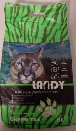 LANDY натуральный соевий наполнительдля кошачего туалета с ароматом зеленого чая LANDY натуральный соевий наполнительдля кошачего туалета с ароматом зеленого чая
