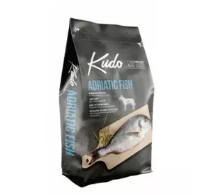 KUDO Сухий корм для дорослих собак середніх та великих порід, Адріатична риба, 12 кг