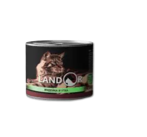 LANDOR Повноцінний збалансований вологий корм для кошенят індичка з качкою 0,2 кг