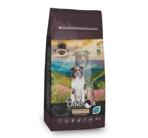 LANDOR Повнораціонний сухий корм для собак з функцією поліпшення мозкової діяльності качка з рисом 15 кг