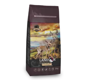 LANDOR Повнораціонний сухий корм для дорослих собак дрібних порід ягня з рисом 3 кг